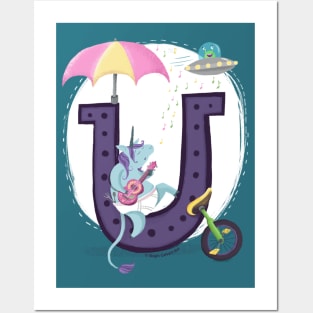 Letter U is for Unicorn - Cute Teachers Gifts Posters and Art